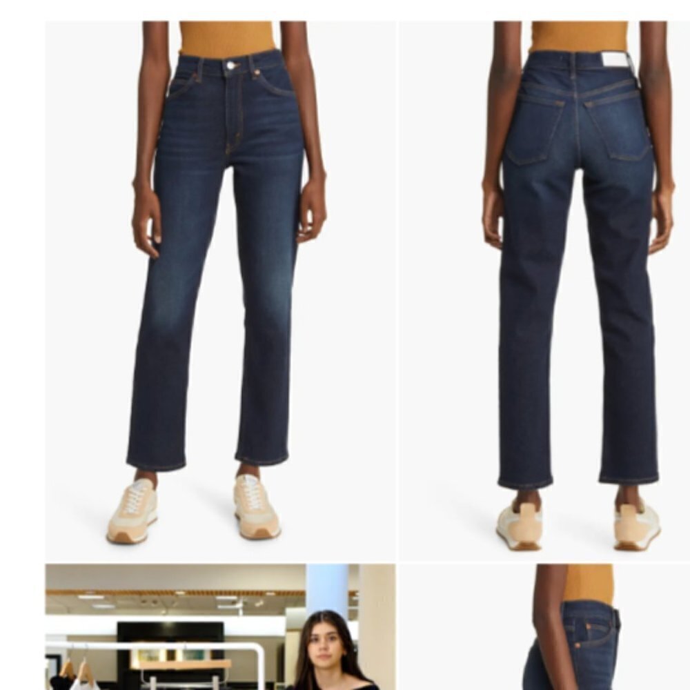 RE/DONE 70's High-Rise Straight Leg Casual Mom Jeans Size 27 US 4 - Picture 4 of 5